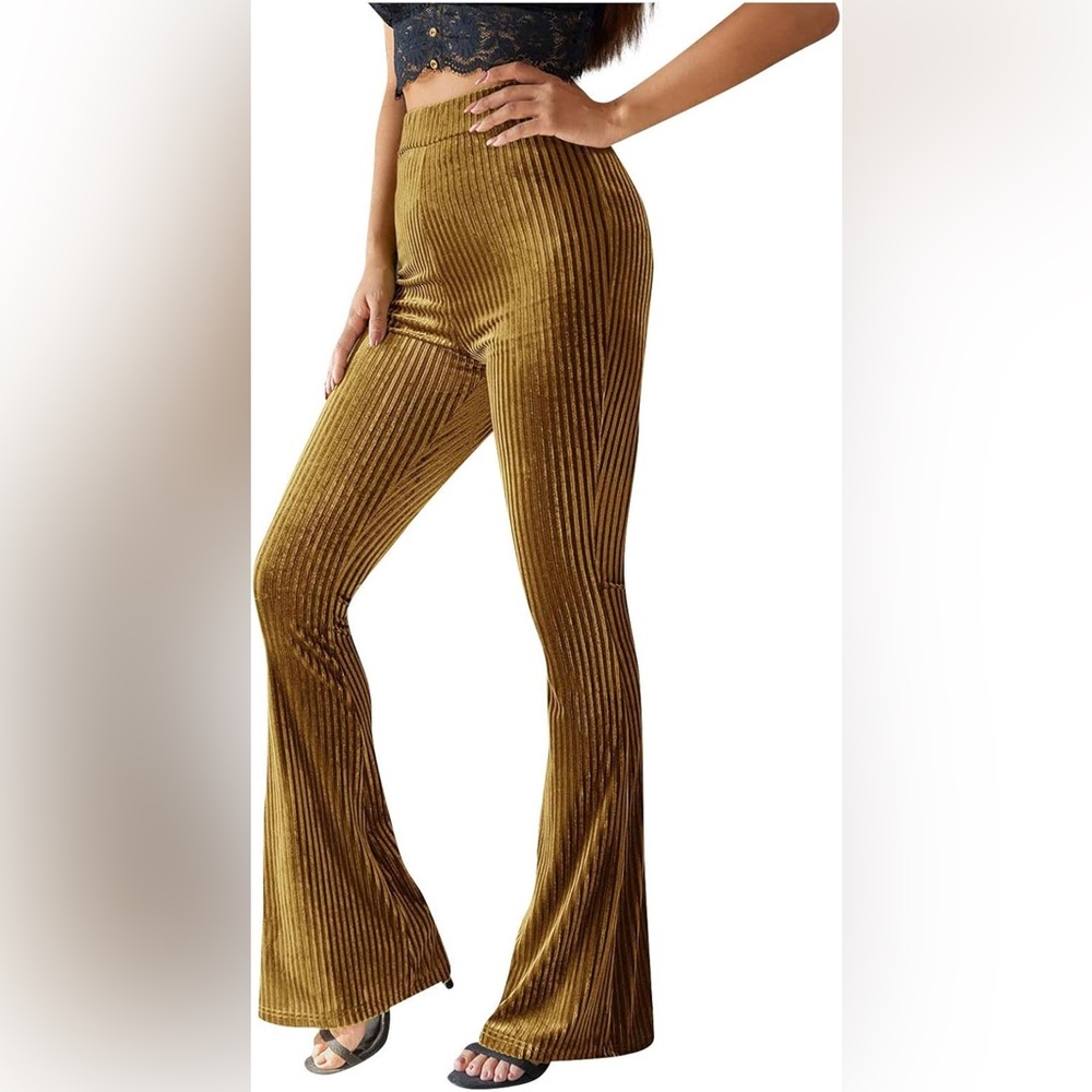 SHEIN Seasonal Corduroy Flared Mayonnaise Leggings for Women Sz: M us: 6